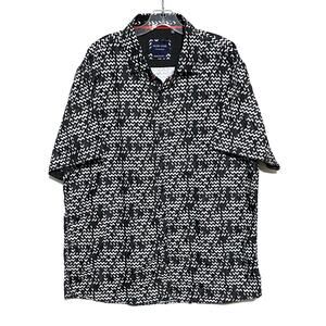 Silver Stone Geometric Black White Button Shirt Mens XXXL Art Deco Statement